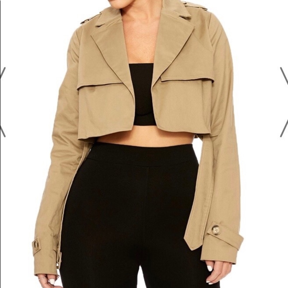 Tan crop jacket